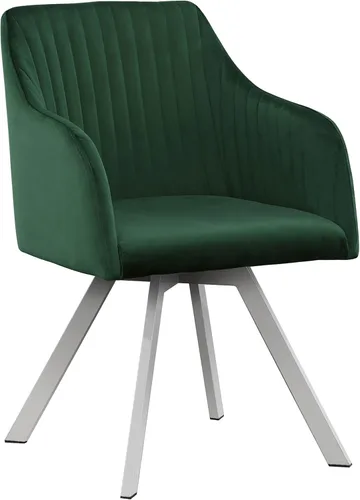 Vista 7 de Coaster Home Furnishings - Arika - Silla de comedor de cuero sintético - Base giratoria, respaldo copetudo, brazos inclinados, asiento tapizado
