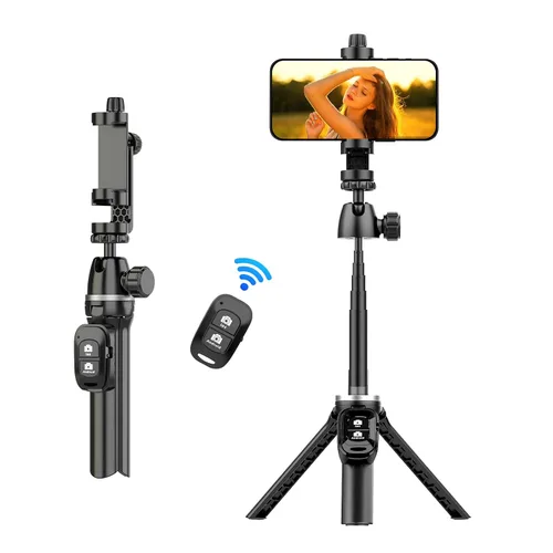 Vista 7 de UBeesize Mini trípode magnético para selfie stick con control remoto recargable, trípode de bolsillo para iPhone/Android, soporte de viaje compacto