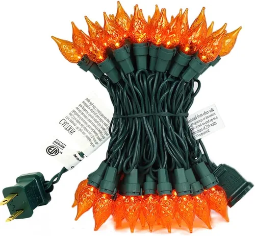 Vista 9 de Luces de Navidad Roja, Blanca y Verde G15 70 LED Luz de Globo Cadena de Luces Enchufable para Decoración de Navidad Cadena de Luces al Aire Libre