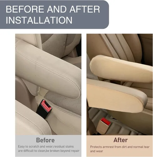 Vista 6 de Pack-2 Funda para reposabrazos de asiento delantero de automóvil, cómoda funda protectora para reposabrazos, funda elástica para reposabrazos