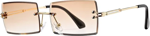 Vista 83 de Gafas de sol rectangulares para hombres/mujeres, gafas de sol pequeñas sin montura cuadrada