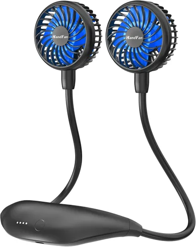 Vista 10 de HandFan Ventilador de cuello portátil de 10000 mAh recargable, 48 horas de larga duración, ventiladores de collar manos libres, ventilador