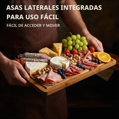 Vista 5 de Juego de 3 tablas de cortar de bambú no tóxicas para cocina con pies antideslizantes Safe Wood Cutting Boards Solid Wooden Chopping Board Butcher