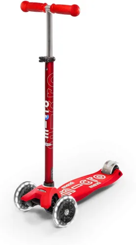 Vista 6 de Micro Kickboard – Maxi Deluxe LED – Monopatín pequeño de tres ruedas, inclinado a girar, diseño suizo para niños con ruedas con luces LED activadas