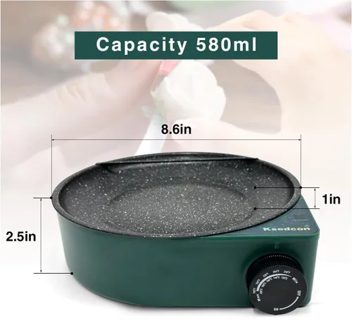 Vista 3 de Olla de pegamento caliente, sartén de pegamento floral para manualidades, medidor de control de temperatura 212°F-392°F, 8.25 pulgadas de diámetro