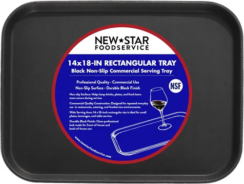 Vista 16 de New Star Foodservice 24852 Bandeja antideslizante de grado restaurante, plástico, forrada de goma, rectangular, 10 x 14 pulgadas, color negro