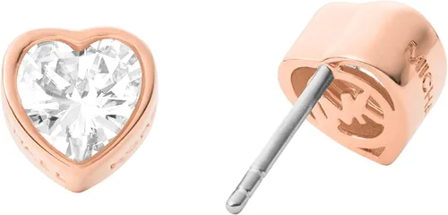 Vista 2 de Michael Kors - Aretes de broche para dama, de acero inoxidable, con forma de corazón, con detalles de cristal