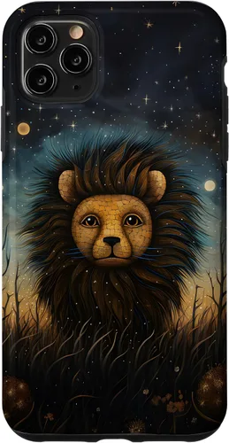 Vista 13 de iPhone 16 Lion at Twilight Lindas estrellas de león en la noche