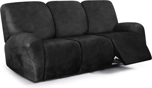 Vista 73 de ANARACHON Fundas para sillas reclinables con aspecto de cuero, funda elástica de 4 piezas, funda suave para silla reclinable, protector de muebles