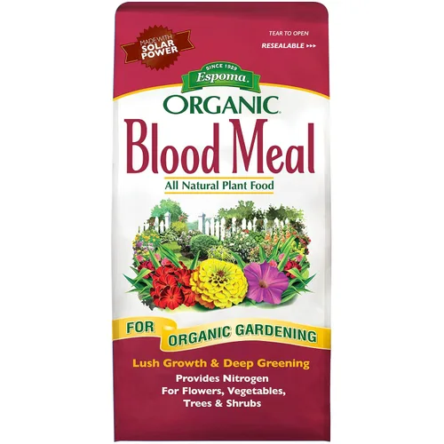 Vista 2 de Espoma Fertilizante orgánico de harina de sangre 12-0-0. Fuente de alimento vegetal totalmente natural de nitrógeno para jardinería orgánica.