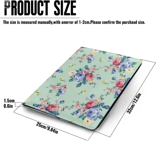 Vista 5 de Flashideas Organizador de padfolio de flores azules y rosadas, carpeta de negocios, carpeta de negocios, organizador de documentos para entrevista