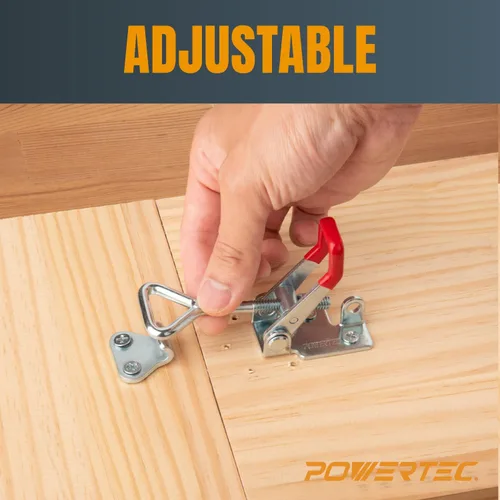 Vista 2 de POWERTEC 2 abrazaderas de palanca, capacidad de sujeción de 400 libras, cierre de acción ajustable 4002 para ahumador, caja de herramientas