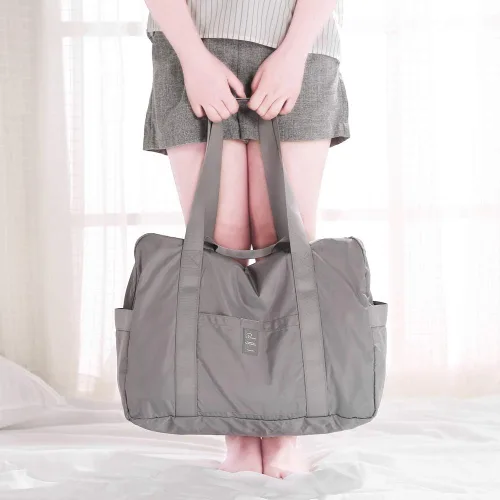 Vista 6 de VanFn Bolsa de viaje plegable, Bolsa de deporte de lona para gimnasio, Totalizadores de nailon a prueba de lluvia, Bolso de hombro deportivo, Bolsas