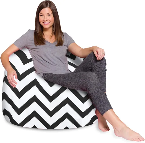Vista 54 de Posh Beanbags - Sillón puff XL, 48 pulgadas, tela de lona para colorear - Mundo divertido Azul Rey Sólido