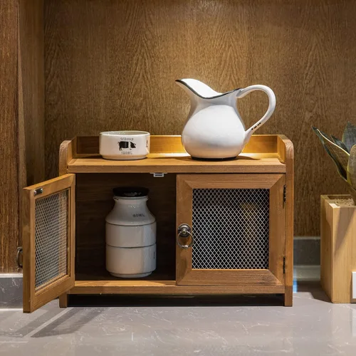 Vista 7 de COLLECTIVE HOME - Armario de almacenamiento, mini gabinete de encimera, organizador de madera para cocina, sala de estar, dormitorio, baño, oficina
