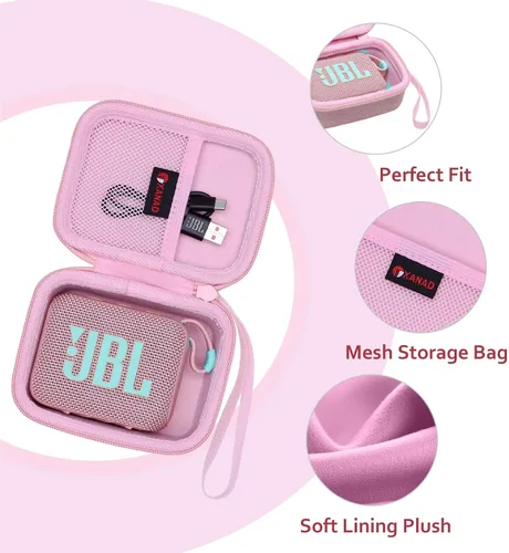 Vista 2 de XANAD - Carcasa rígida compatible con altavoces JBL Go 4 / GO 5 / Go 3 Ultra, color rosa