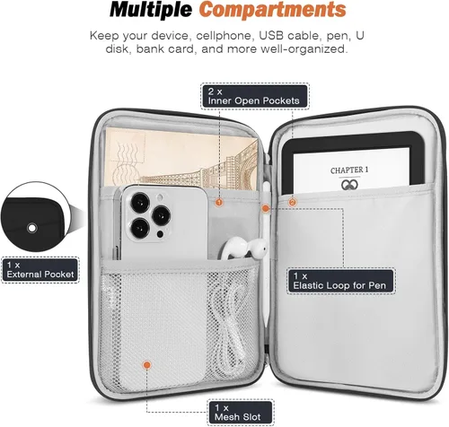 Vista 2 de MoKo Bolsa de manga para eReader de 6-7 pulgadas para ereader Colorsoft Signature Edition, totalmente nuevo 6 pulgadas ereader 11ª generación Negro