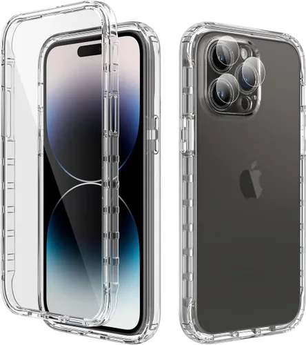 Vista 21 de Funda protectora sólida de cristal resistente de 360° con protector de pantalla compatible con iPhone 7 Plus/8 Plus (5.5 pulgadas), transparente