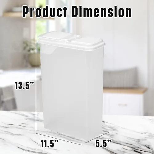 Vista 6 de Buddeez Contenedor de cereales multiusos – Contenedor de almacenamiento de cereales de 4 cuartos de galón, recipiente grande para cereales