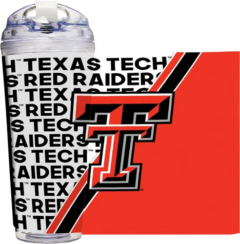 Vista 46 de Rico Industries Taza acrílica NCAA estándar de 24 onzas con tapa con bisagra, taza de doble pared oficialmente licenciada con pajita