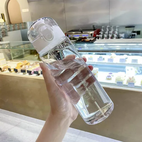 Vista 3 de Tritan - Botella de agua transparente de 24 onzas, sin marcas, sin BPA, botella de agua deportiva de 24 onzas, a prueba de fugas, reutilizable