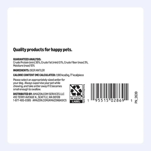 Vista 8 de Marca Amazon – Wag Dog Deer Antler masticable, desprendido naturalmente. Entero, pequeño, de larga duración para masticadores agresivos, mejor