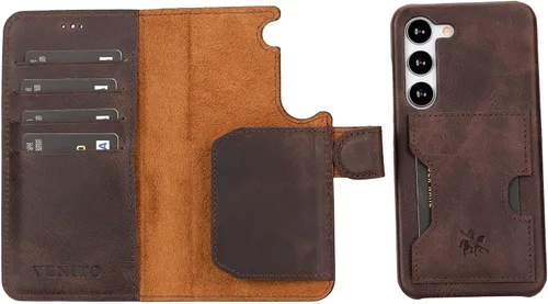 Vista 96 de Venito Florence - Funda de piel compatible con Samsung Galaxy S9, extra segura con bloqueo RFID, cartera desmontable para teléfono (gris decolorado)