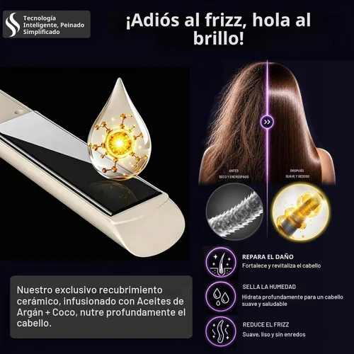 Vista 3 de Plancha y rizadora de cabello 2 en 1, doble voltaje 30W, calentamiento