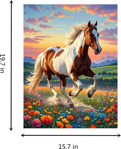 Vista 5 de TINDAY Kit de pintura por números de caballo por números, para adultos, pintura por números, kits de pintura para adultos, lienzo para adultos