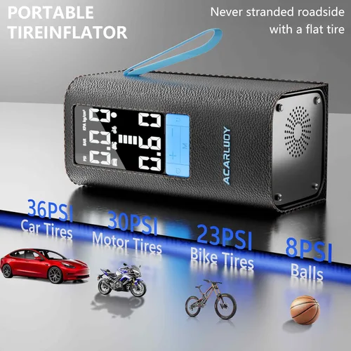 Vista 3 de Portable Air Compressor Tire Inflator - 150PSI 6000mAh Cordless Air Pump for Car Tires, 3X Faster Inflation,Fit for MINI Clubman 2009-2010,Tire
