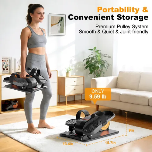Vista 9 de Under Desk Elliptical Machine,Elliptical Leg Exerciser as Seen on TV for Seniors,Portable Electric Seated Foot Pedal Exerciser
