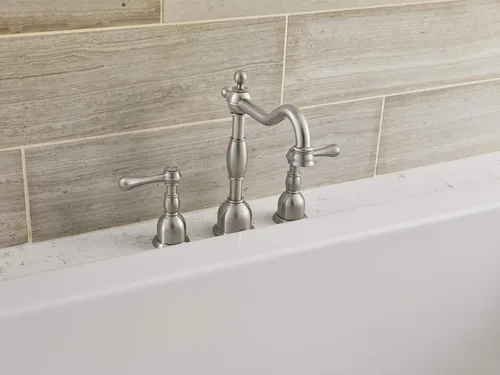 Vista 3 de Gerber D306957BNT - Kit de molduras de bañera romana de dos manijas Opulence, níquel cepillado