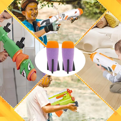 Vista 6 de BOROLA Lanzador de cohetes de espuma relleno de misiles compatible con Nerf N-Strike Elite Series