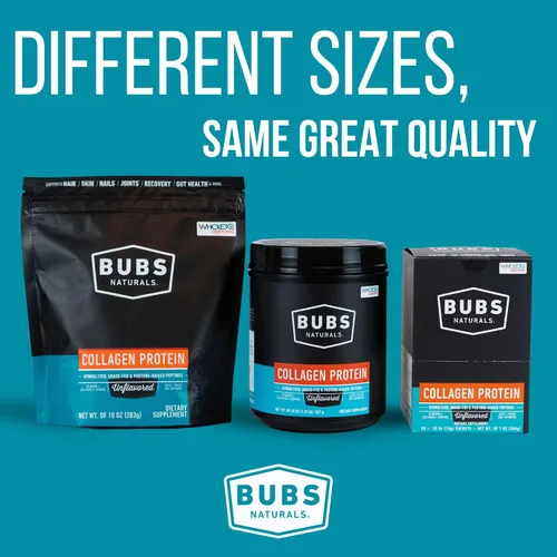 Vista 9 de BUBS Naturals Péptidos de colágeno en polvo, colágeno para mujeres y hombres, péptidos hidrolizados, sin sabor, obtenido de ganado alimentado