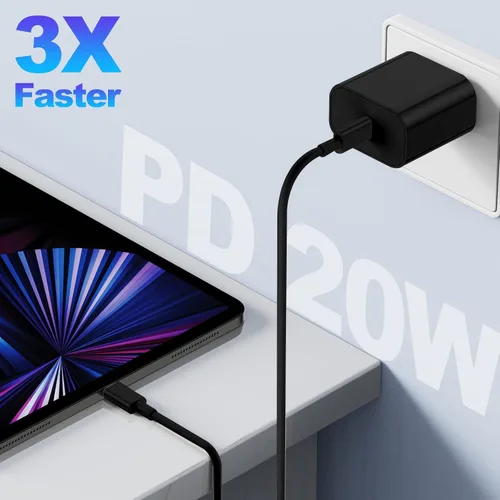 Vista 4 de Cargador para iPhone 17 16 15, enchufe de bloque de carga rápida USB C de 20 W y cable tipo C a C de 6 pies largo para Apple iPhone 17 Pro Max/17