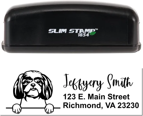 Vista 119 de American Bulldog Stamp Duo, Custom Return Address for Dog Lovers, Personalized Mail Mark for Letters and Cards