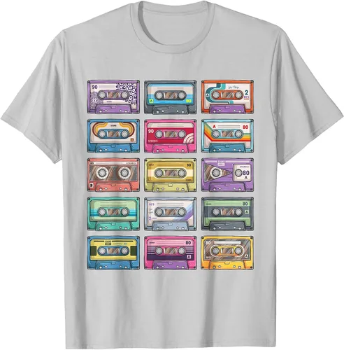 Vista 54 de Vintage Cassette Tapes Collection 80's 90's Music Mixtape T-Shirt Asphalt Grey