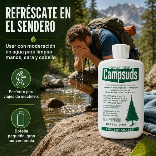 Vista 3 de Sierra Dawn Outdoor Soap - Premium Biodegradable Camping & Backpacking Essential - All-Purpose Natural Soap for Dishes, Clothes & Personal Care