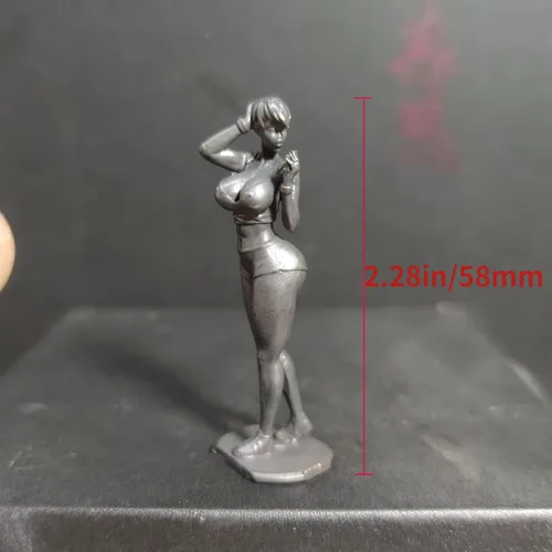 Vista 2 de Bikini sexy de latón, hermosa estatua femenina, traje de baño sexy de metal negro, escultura de mujer, figuras en miniatura, arte corporal