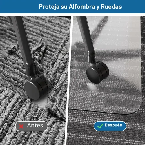 Vista 3 de Tapete para silla para alfombra, tapete para silla de escritorio de 46 x 60 pulgadas para suelos alfombrados, tapete de vinilo de oficina