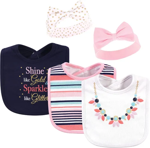 Vista 5 de Little Treasure baby-girls Bib and Headband Set