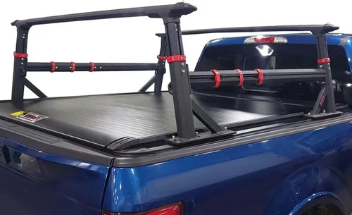 Vista 2 de FINDAUTO Estante de cama de camión resistente de altura ajustable Estante universal extensible de escalera para camioneta