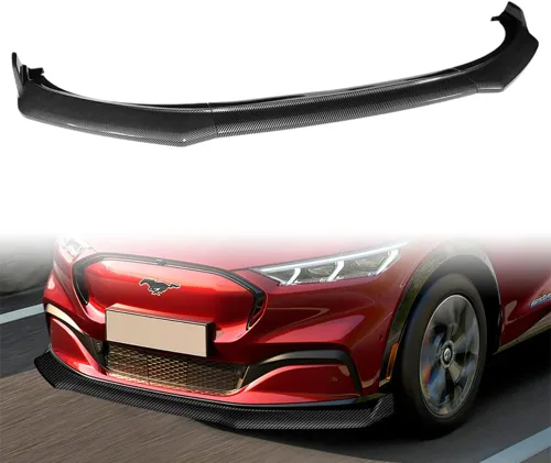 Vista 9 de Q1-TECH, borde de parachoques delantero compatible con Ford Mustang Mach-E 2021 2022 2023, alerón de parachoques delantero, kit de divisor de cuerpo