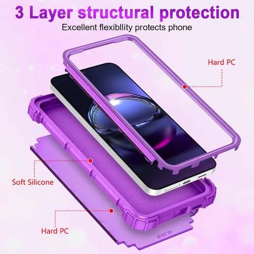 Vista 2 de LONTECT Funda para Galaxy S25 FE 5G a prueba de golpes, tres capas, resistente, híbrida, resistente, funda protectora de alto impacto, para niñas