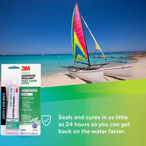 Vista 3 de 3M TALC Marine Sellador Adhesivo de Curado Rápido 4200 (05260) - Sellador Adhesivo Flexible Semi-Permanente para Barcos y Aplicaciones Marinas
