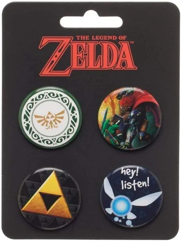 Vista 2 de The Legend of Zelda - Juego de pinzas para botón (4 unidades)
