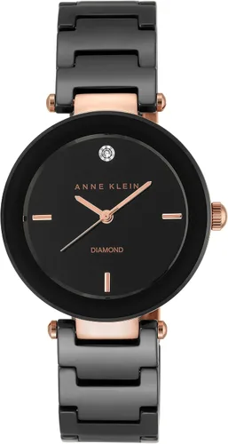 Vista 12 de Anne Klein Women's Black Ceramic Bracelet Watch with Diamond Accent