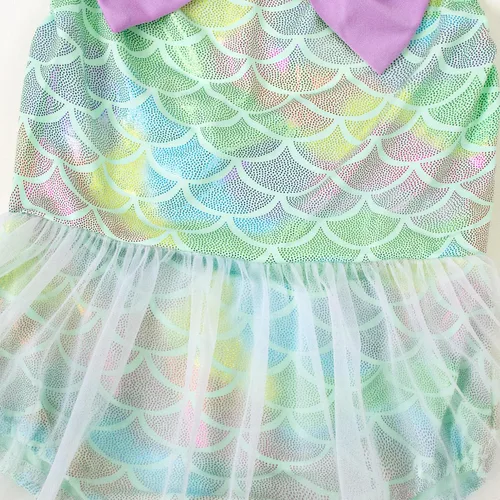 Vista 5 de LYSMuch 3Mo-6T - Mameluco de sirena de una pieza para niña, vestido sin mangas, vestido de tul