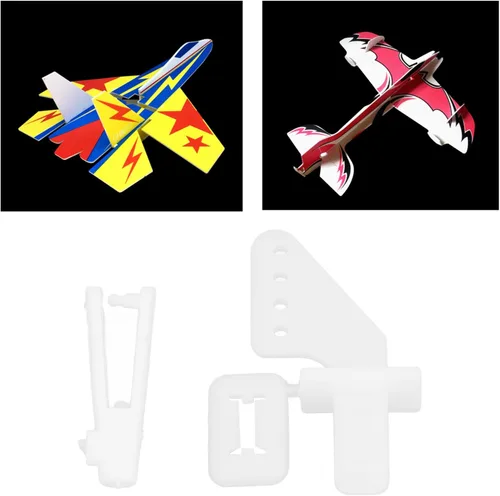 Vista 2 de Kit de bocinas de control, bocinas de control y horquilla, 20 juegos de timones de 4 agujeros, kit de hornos de control de hornos de timón para RC
