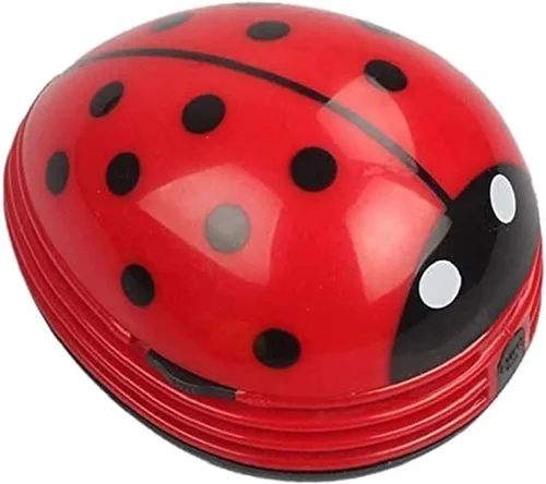 Vista 2 de E ECSEM - Mini aspiradora de escritorio portátil con diseño de mariquita